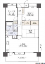 広島市西区井口台、マンションの間取り画像です