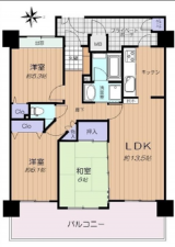 広島市西区井口台、マンションの間取り画像です