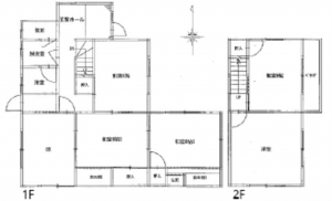広島市東区上温品、中古一戸建ての間取り画像です