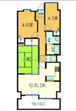広島市東区上温品、マンションの間取り画像です