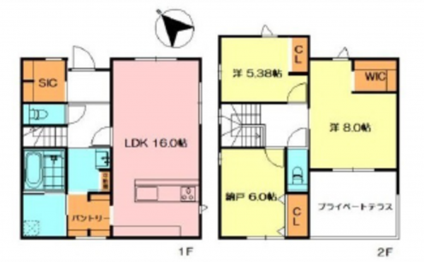 広島市東区上温品、新築一戸建ての間取り画像です