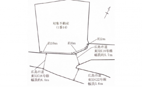広島市東区光が丘、土地の間取り画像です