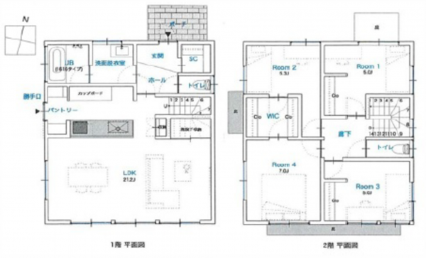 広島市東区福田、中古一戸建ての間取り画像です