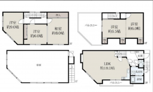 広島市西区楠木町、中古一戸建ての間取り画像です