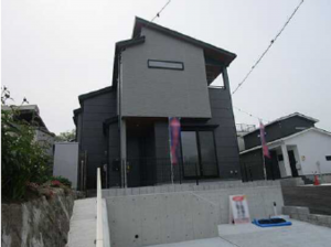 広島市東区戸坂大上、新築一戸建ての外観画像です