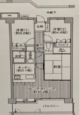 広島市東区戸坂数甲、マンションの間取り画像です
