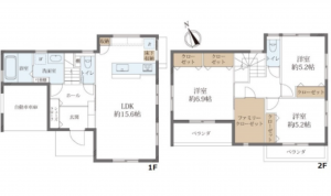 広島市東区戸坂新町、中古一戸建ての間取り画像です