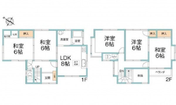広島市東区上温品、中古一戸建ての間取り画像です