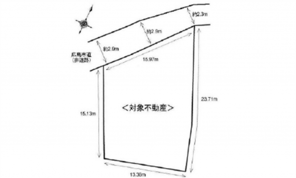 広島市西区己斐西町、土地の間取り画像です