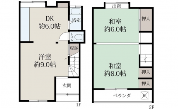 広島市西区庚午北、中古一戸建ての間取り画像です