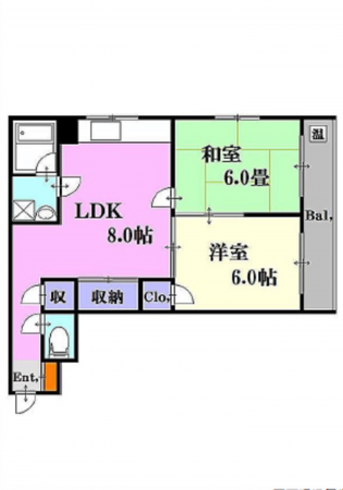 広島市西区庚午中、収益物件/マンションの間取り画像です