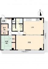 呉市中通、収益物件/マンションの間取り画像です