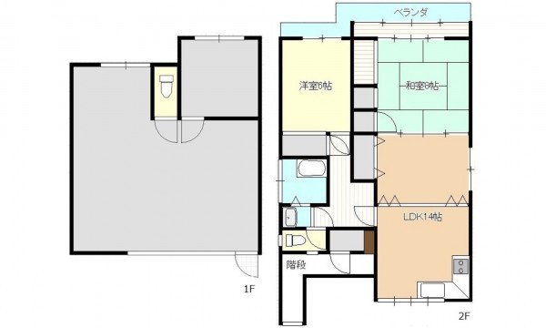 呉市広白石、中古一戸建ての間取り画像です