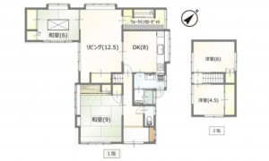 呉市焼山宮ヶ迫、中古一戸建ての間取り画像です