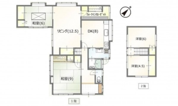 呉市焼山宮ヶ迫、中古一戸建ての間取り画像です