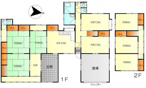 呉市郷原町、中古一戸建ての間取り画像です