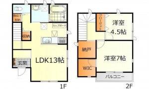 呉市東塩屋町、中古一戸建ての間取り画像です