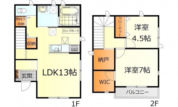 呉市東塩屋町、中古一戸建ての間取り画像です