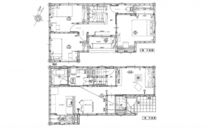 広島市西区高須、新築一戸建ての間取り画像です