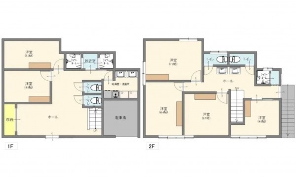 呉市広名田、中古一戸建ての間取り画像です