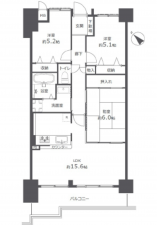 広島市西区田方、マンションの間取り画像です