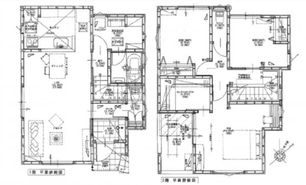 広島市西区田方、新築一戸建ての間取り画像です