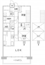 広島市西区田方、マンションの間取り画像です