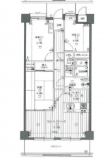 広島市西区田方、マンションの間取り画像です