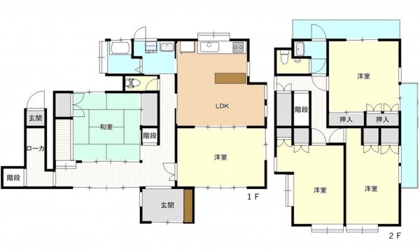 呉市天応西条、中古一戸建ての間取り画像です