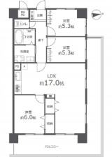 広島市西区古江上、マンションの間取り画像です