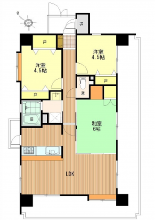 広島市西区古江東町、マンションの間取り画像です