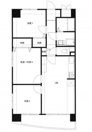 呉市本町、マンションの間取り画像です