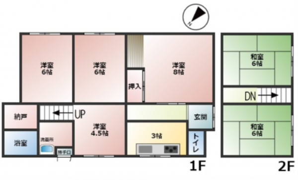 広島市南区堀越、収益物件/住宅の間取り画像です