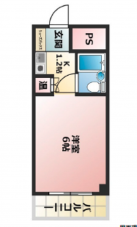 広島市南区比治山町、収益物件/マンションの間取り画像です