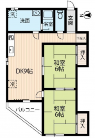 広島市南区比治山町、収益物件/マンションの間取り画像です