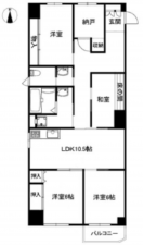 広島市南区比治山町、マンションの間取り画像です