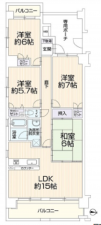 広島市南区東雲本町、マンションの間取り画像です
