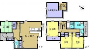 広島市南区丹那町、中古一戸建ての間取り画像です