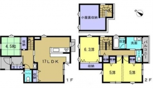 広島市南区丹那町、中古一戸建ての間取り画像です