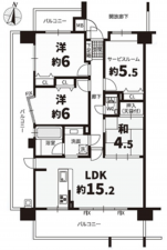 広島市南区青崎、マンションの間取り画像です