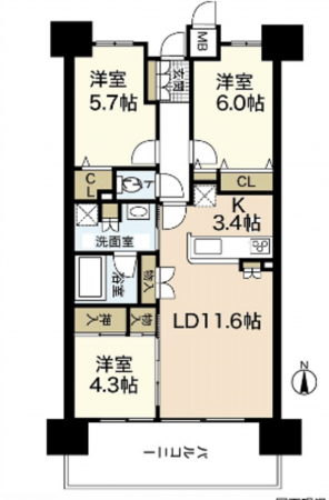 広島市南区宇品御幸、収益物件/マンションの間取り画像です