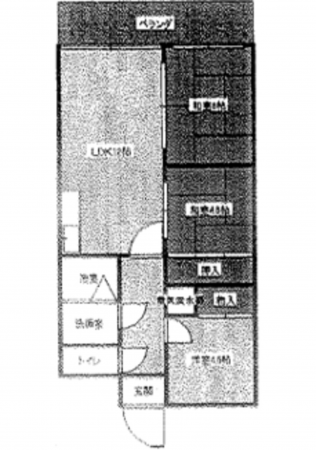広島市南区宇品海岸、マンションの間取り画像です
