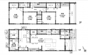 広島市東区馬木、新築一戸建ての間取り画像です