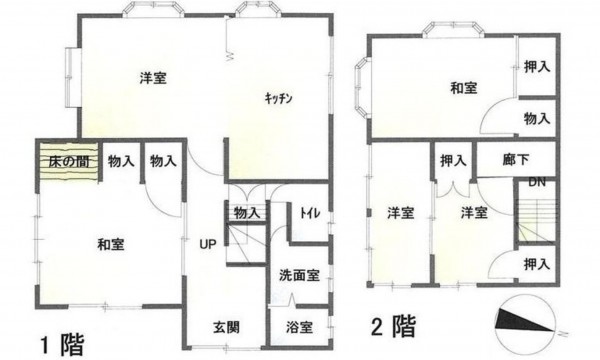 呉市安浦町中央、中古一戸建ての間取り画像です