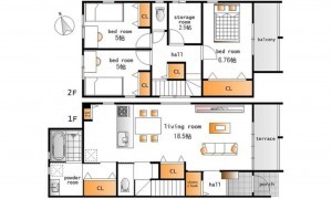 呉市東片山町、新築一戸建ての間取り画像です