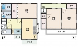 呉市望地町、収益物件/住宅の間取り画像です