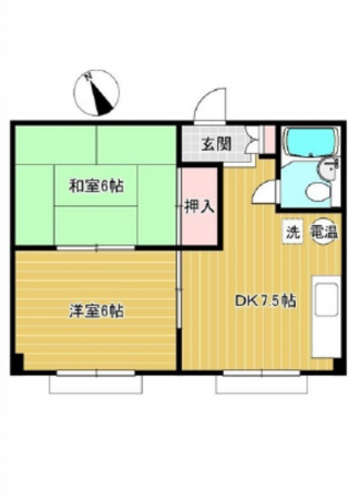 広島市東区山根町、マンションの間取り画像です