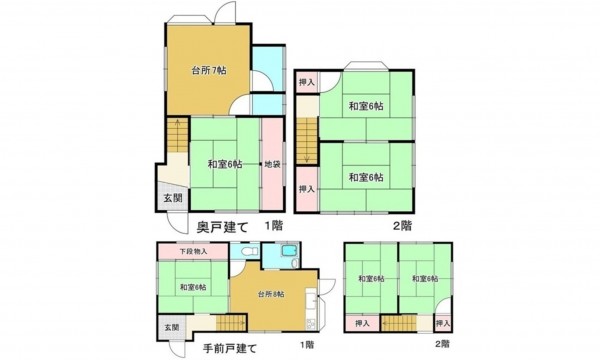 呉市西愛宕町、収益物件/住宅の間取り画像です