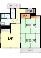 呉市本通、マンションの間取り画像です