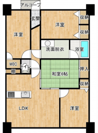 広島市西区古江上、マンションの間取り画像です